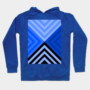 Black and Multiple Blue Triangular Hoodie